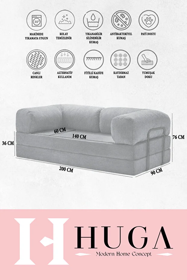 Relax 200cm Kanepe, Fitilli Kadife, Yıkanır, Silinir, Dinlenme Koltuğu, Yatak Olabilen, Krem Relax 200cm Kanepe, Fitilli Kadife, Yıkanır, Silinir, Dinlenme Koltuğu, Yatak Olabilen, Krem